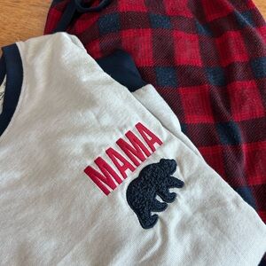 Women’s Pajama Set Mama Bear Buffalo Plaid Size XXL Cozy Lounge Set